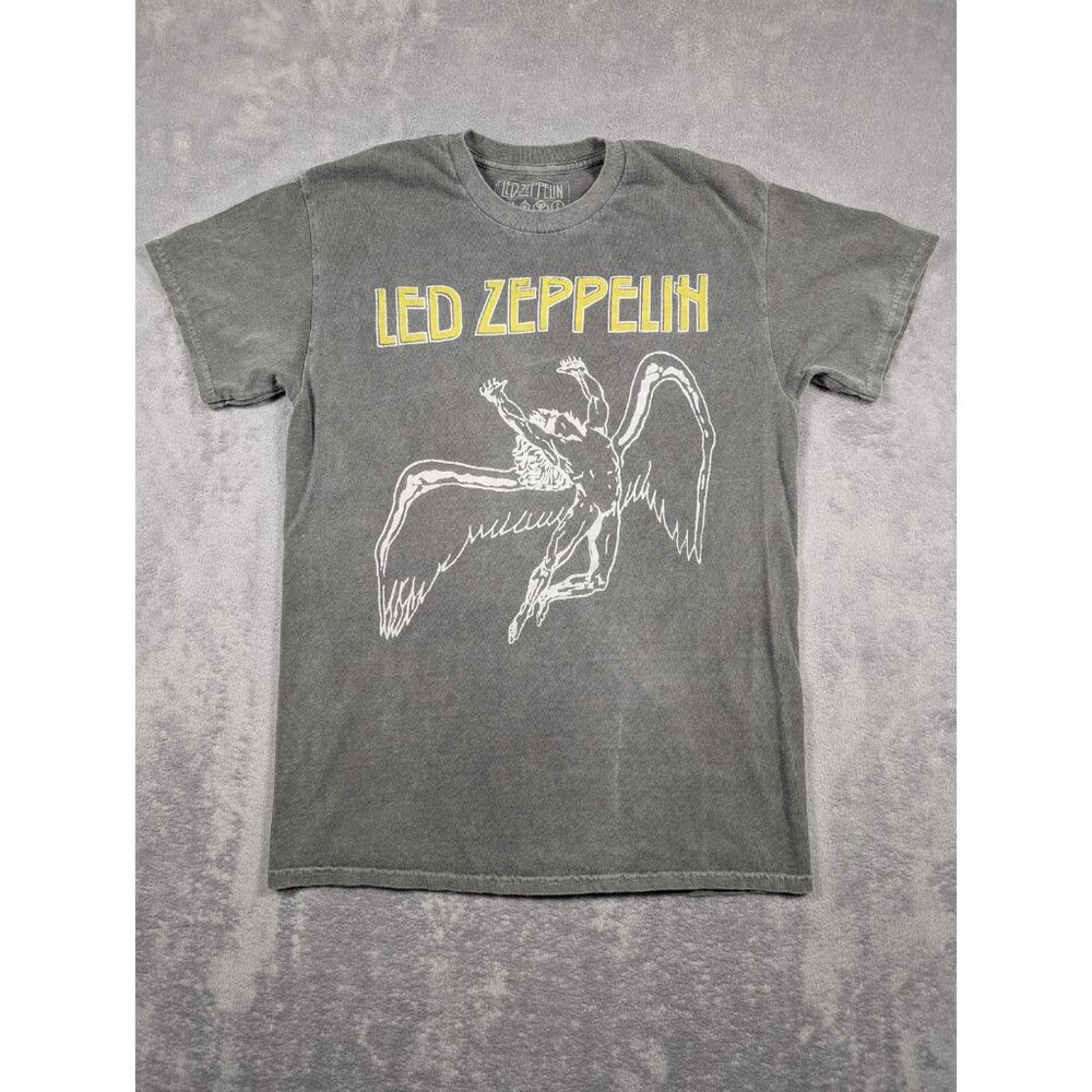 Led Zeppelin Official T Shirt Adult Small Gray Rock Y2k Band London Guitar
